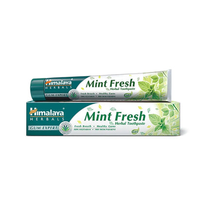 Himalaya Mint Fresh Herbal Toothpaste 100ml – Fluoride-Free, 12-Hour Fresh Breath Protection