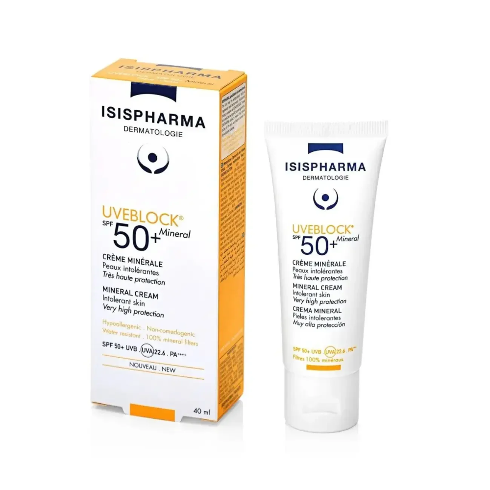 ISIS Pharma Uve Block SPF 50+ Mineral Invisible Sunscreen Cream for Sensitive Skin, 40ml