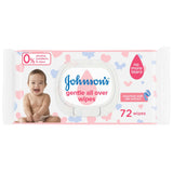 Johnson's Baby Gentle Wipes 72 Pieces – Soft & Mild Cleansing Wipes for Baby's Delicate Skin