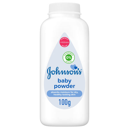 Johnson's Baby Powder 100g – Gentle Moisture-Absorbing Powder for Baby's Soft Skin