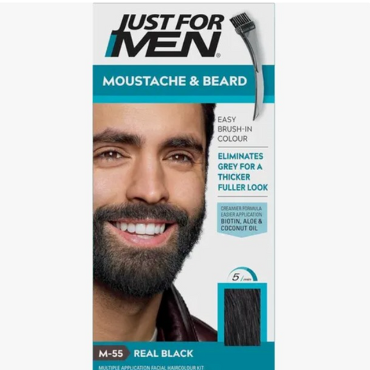Just For Men Moustache & Beard Color - M55 Real Black, 28.4g