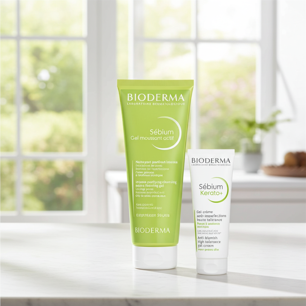 Bioderma Sebium Kerato+ Gel-Cream & Sebium Gel Moussant Actif Acne Care Offer Pack