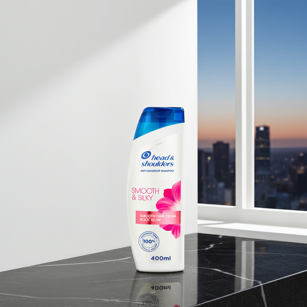 Head & Shoulders Smooth & Silky Anti-Dandruff Shampoo 400ml – Flake-Free, Silky Smooth Hair