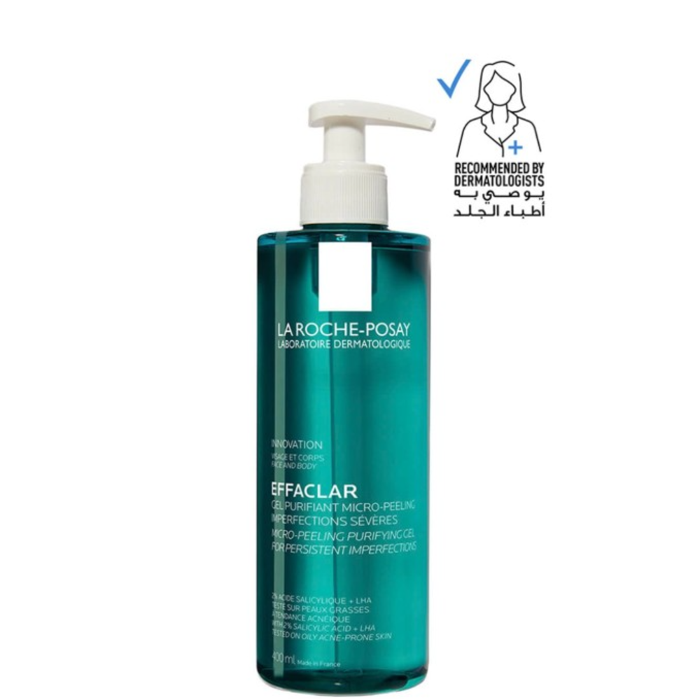 La Roche-Posay Effaclar Purifying & Micro-Peeling Face & Body Gel With 2% Salicylic Acid & Lha, 400ml
