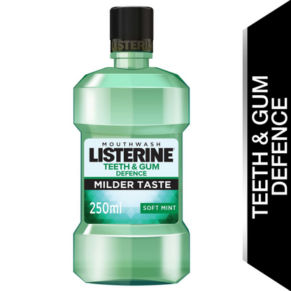 Listerine Teeth & Gum Defence Antiseptic Mouthwash for Plaque & Gum Protection, 250ml