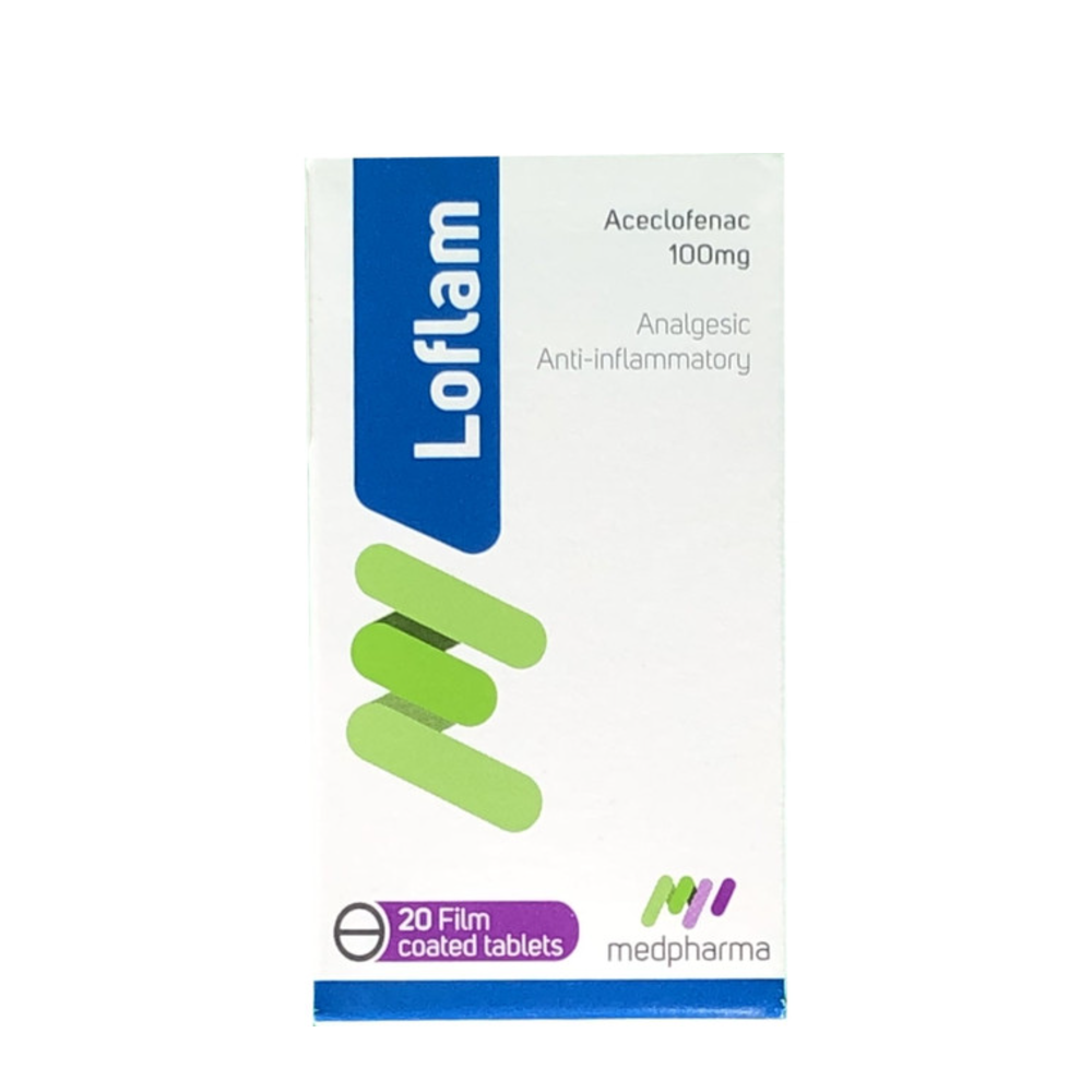 Loflam Aceclofenac 100mg Anti-Inflammatory & Analgesic Tablets – 20 Tablets