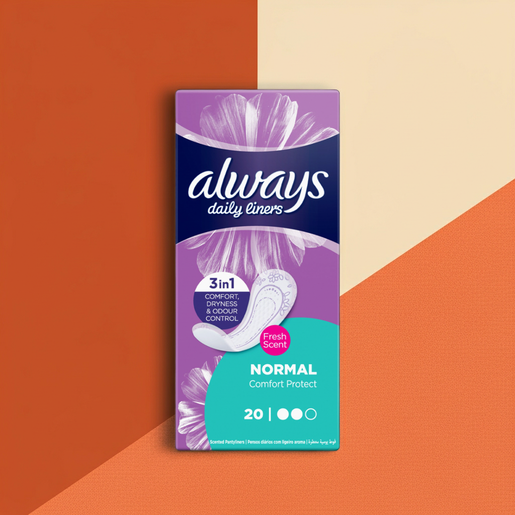 Always Comfort Protect Fresh Scent Normal Sanitary Pads 20 Pads – All-Day Comfort, Protection & Freshness