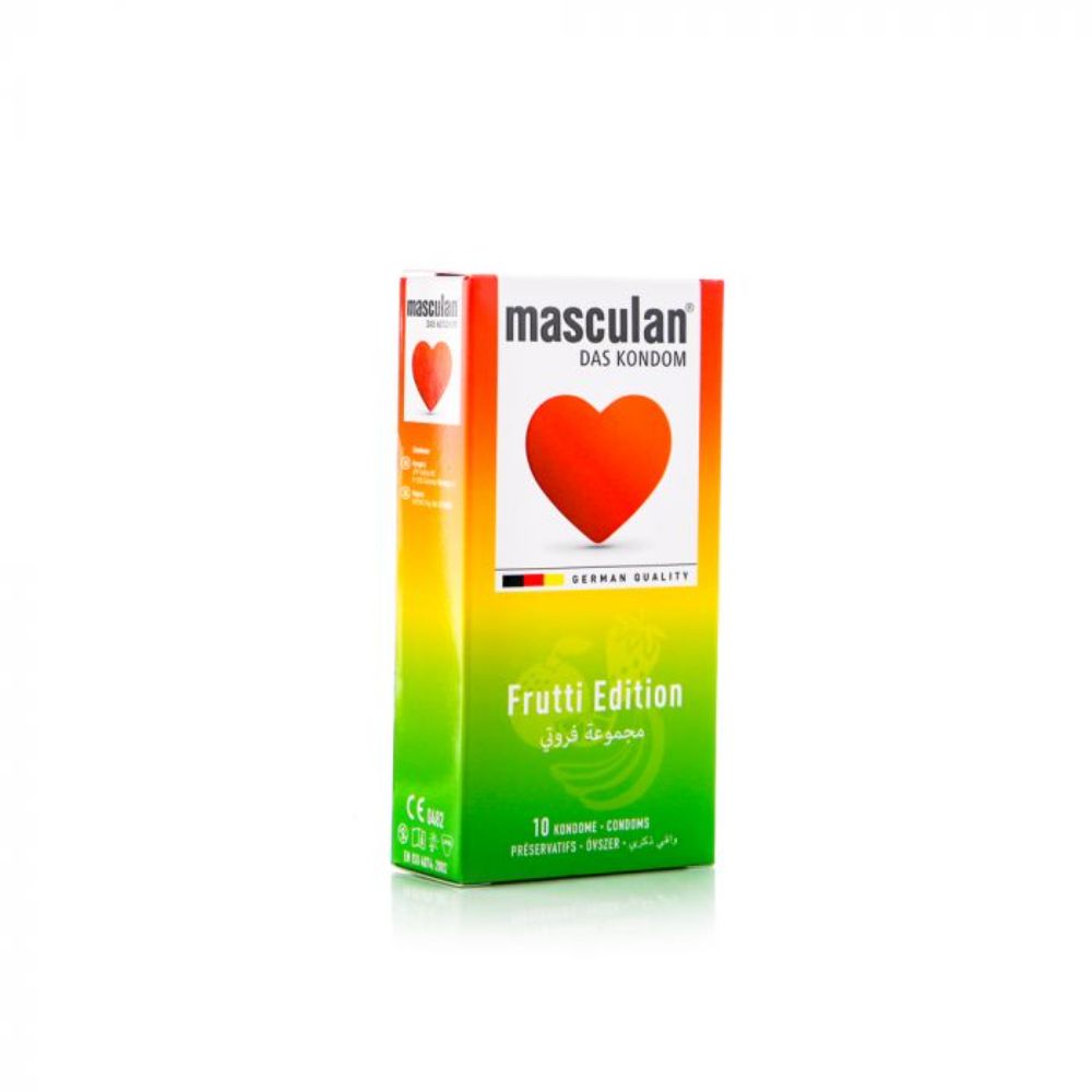 Masculan Fruit Edition Flavoured Sensitive Condoms – 10 Pack