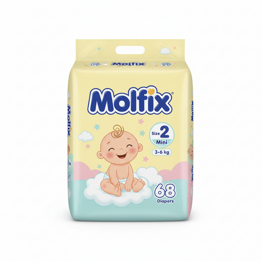 Molfix Baby Diapers Jumbo Size 2 (3-6 kg) – 68 Pieces