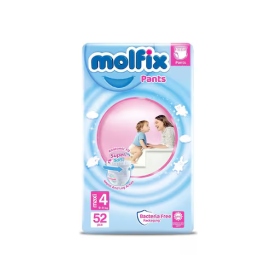 Molfix Anti Leakage Comfortable Junior Baby Diapers Jumbo, 7-14Kg, Size 4, 52 Pieces