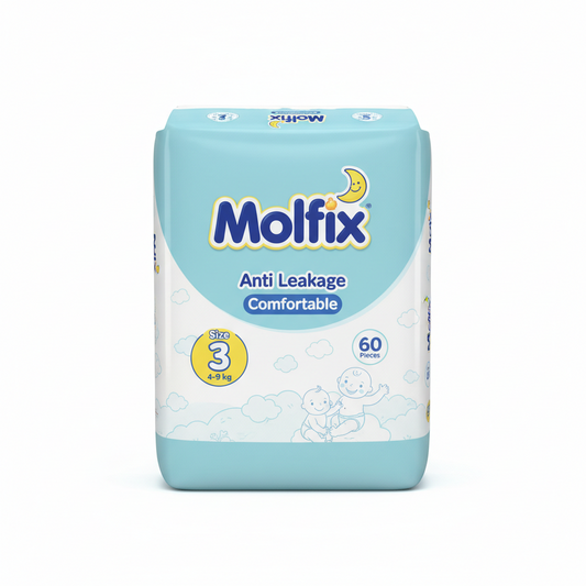 Molfix Natural Baby Diapers Midi Size 3 (4-9 kg) – 60 Pieces