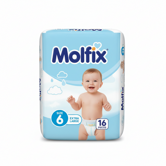 Molfix Baby Diapers Extra Large Size 6 (15+ kg) – 16 Pieces