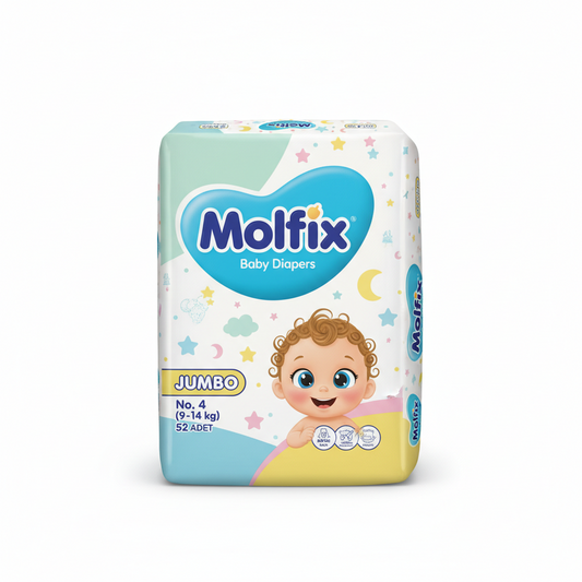 Molfix Baby Diapers Jumbo No. 4 (9-14 kg) – 52 Pieces