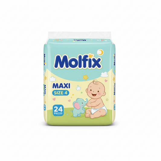 Molfix Baby Diapers Maxi Size 4 (9-14 kg) – 24 Pieces