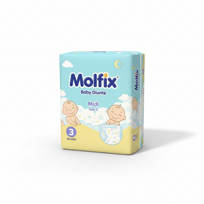 Molfix Baby Diapers Midi Size 3 (5-9 kg) – 28 Pieces