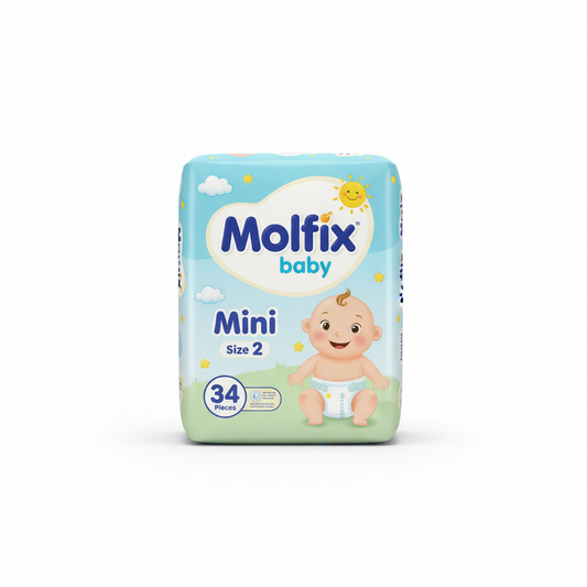 Molfix Baby Diapers Mini Size 2 (3-6 kg) – 34 Pieces