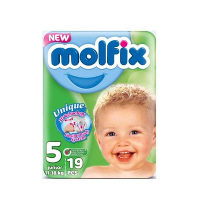 Molfix Baby Diapers Junior Size 5 (11-18 kg) – 19 Pieces