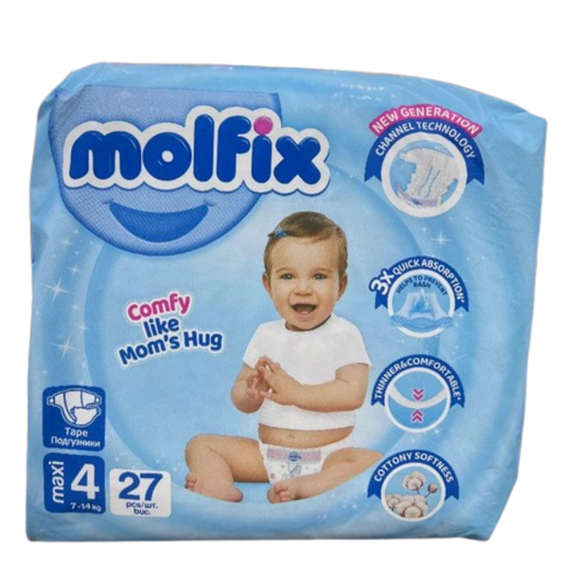 Molfix Maxi Baby Diapers, Size 4, 27 Pieces