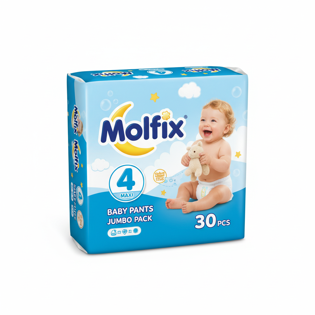 Molfix Baby Pants Maxi Size 4 (9-14 kg) Jumbo Pack – 30 Pieces