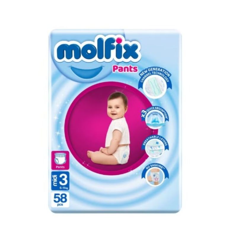 Molfix Midi Baby Pants Jumbo Pack, Size 3, 34 Pieces