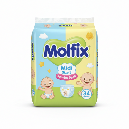 Molfix Baby Pants Midi Size 3 (6-11 kg) Jumbo Pack – 34 Pieces