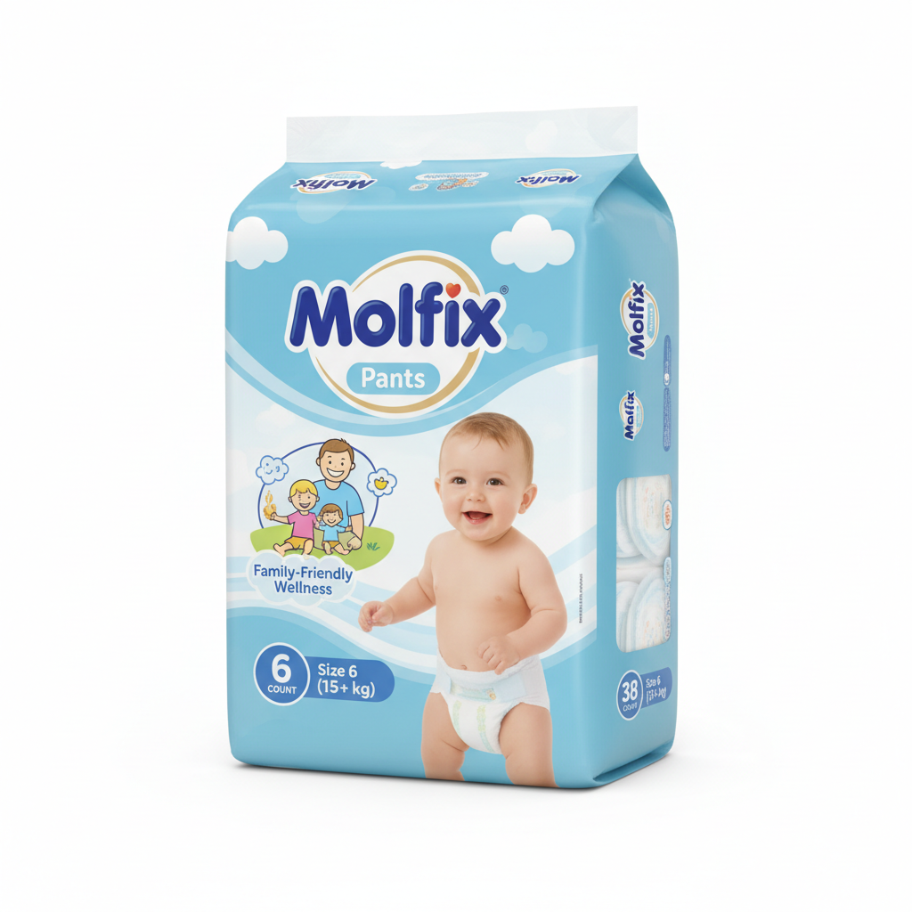 Molfix Baby Pants Extra Large Size 6 (15+ kg) – 38 Pieces