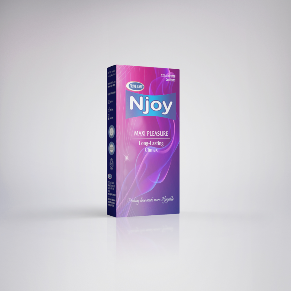 Njoy Condoms Maxi Pleasure, 12 Counts