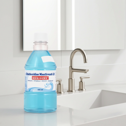 Hexidine Chlorhexidine Gluconate 0.2% Antiseptic Mouthwash 500ml – Plaque, Gingivitis & Bad Breath Relief