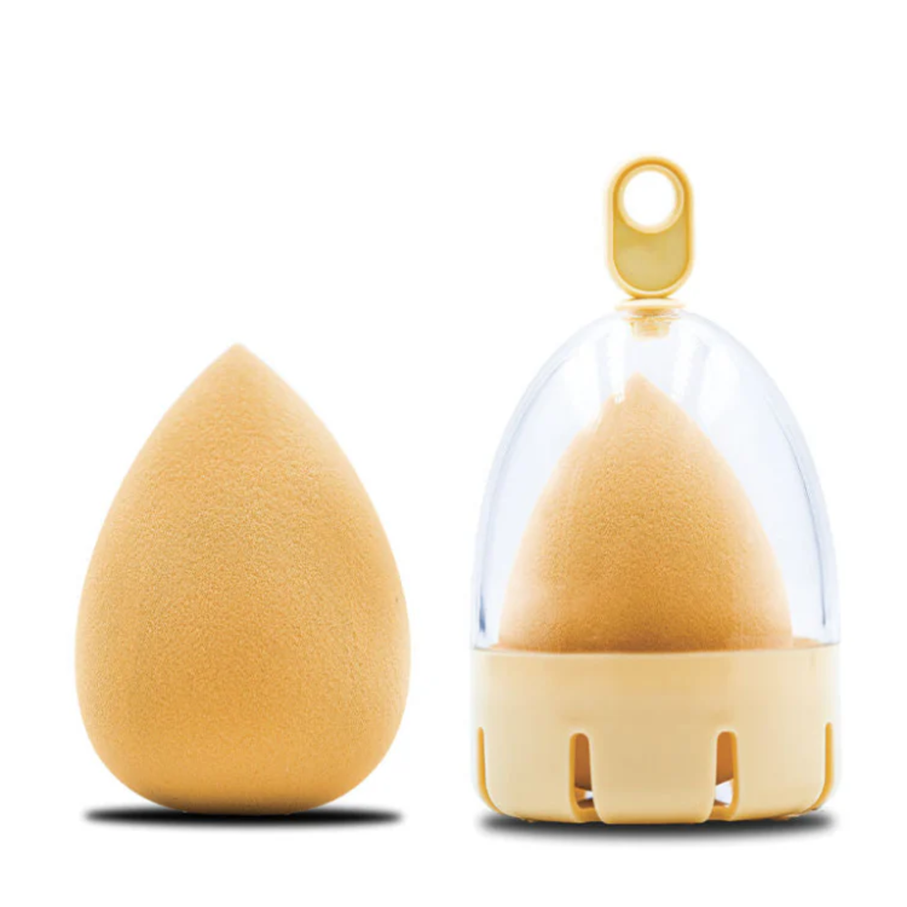 Or Bleu Velour Glance Yellow Teardrop Beauty Blender Sponge, 1 Piece