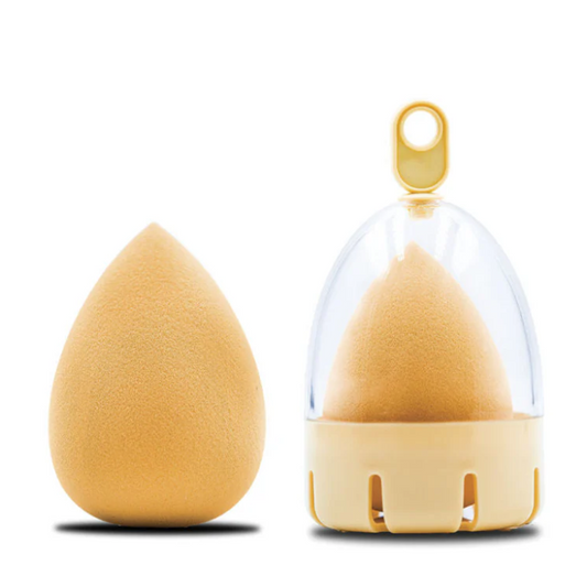 Or Bleu Velour Glance Yellow Teardrop Beauty Blender Sponge, 1 Piece