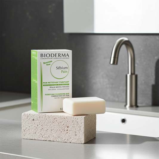 Bioderma Sebium Purifying Soap Bar for Oily & Acne-Prone Skin, 100g (1+1 Offer)