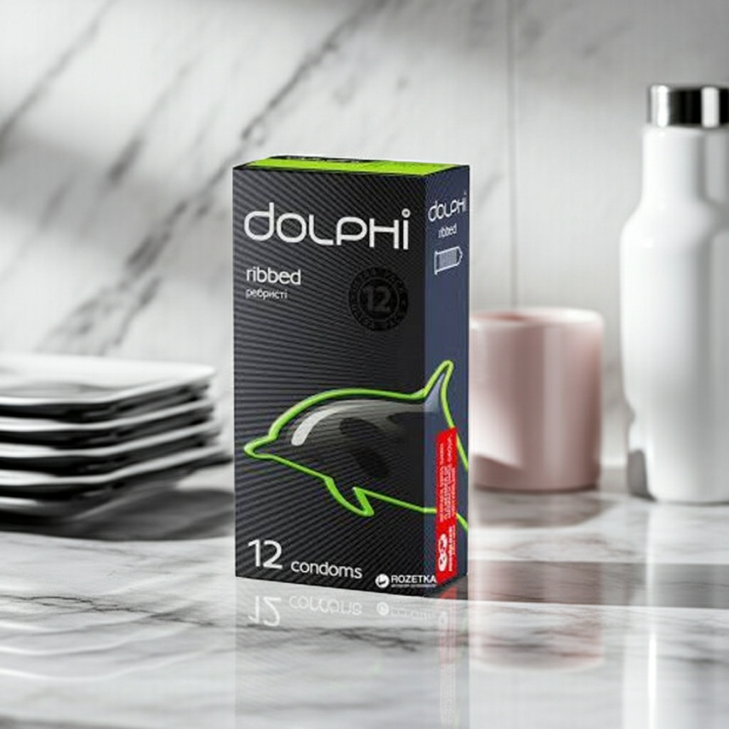 Dolphi Ribbed Condoms 12 Pieces