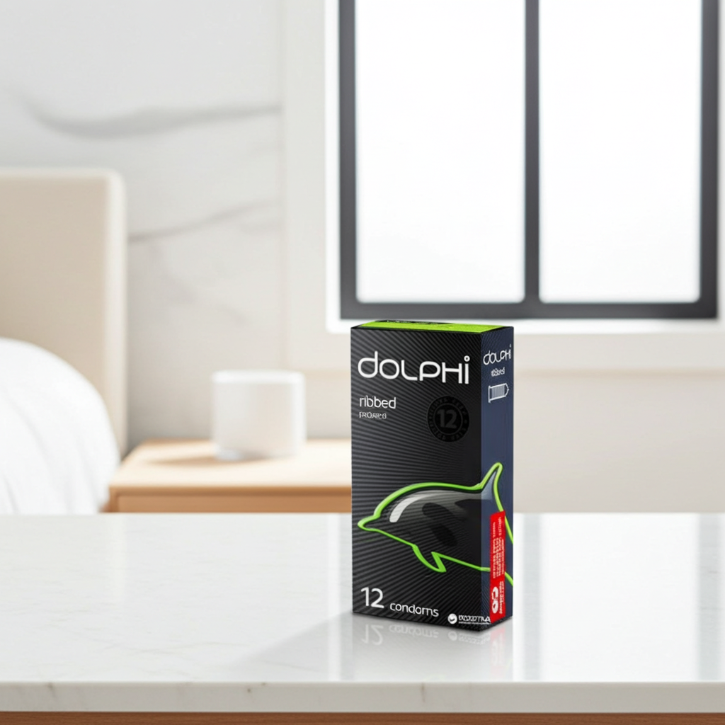 Dolphi Ribbed Condoms 12 Pieces