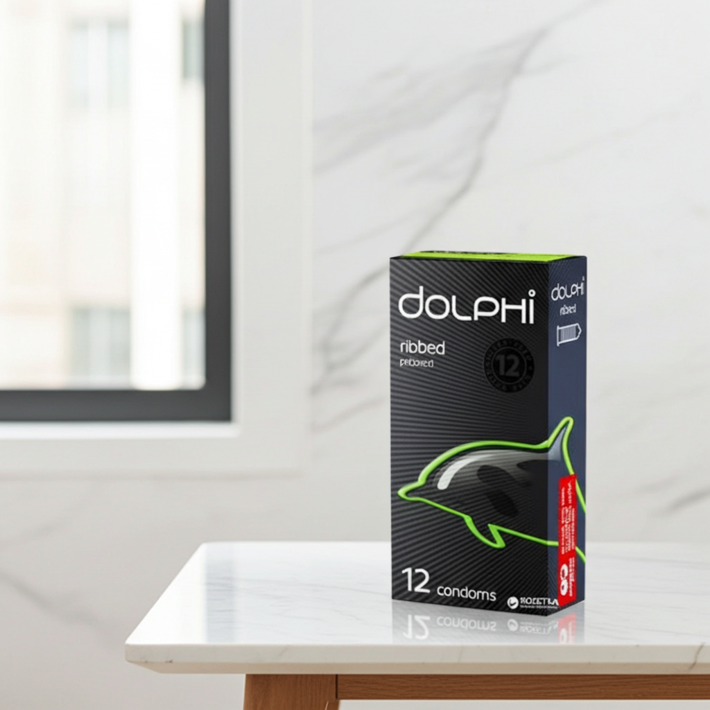 Dolphi Ribbed Condoms 12 Pieces