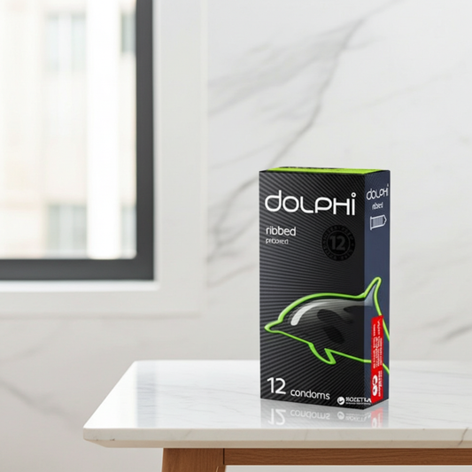 Dolphi Ribbed Condoms 12 Pieces