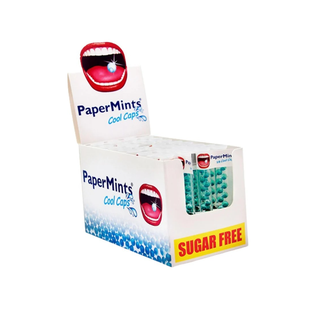 Papermints Cool Caps Mint Tube Sugar Free, 18 Pieces