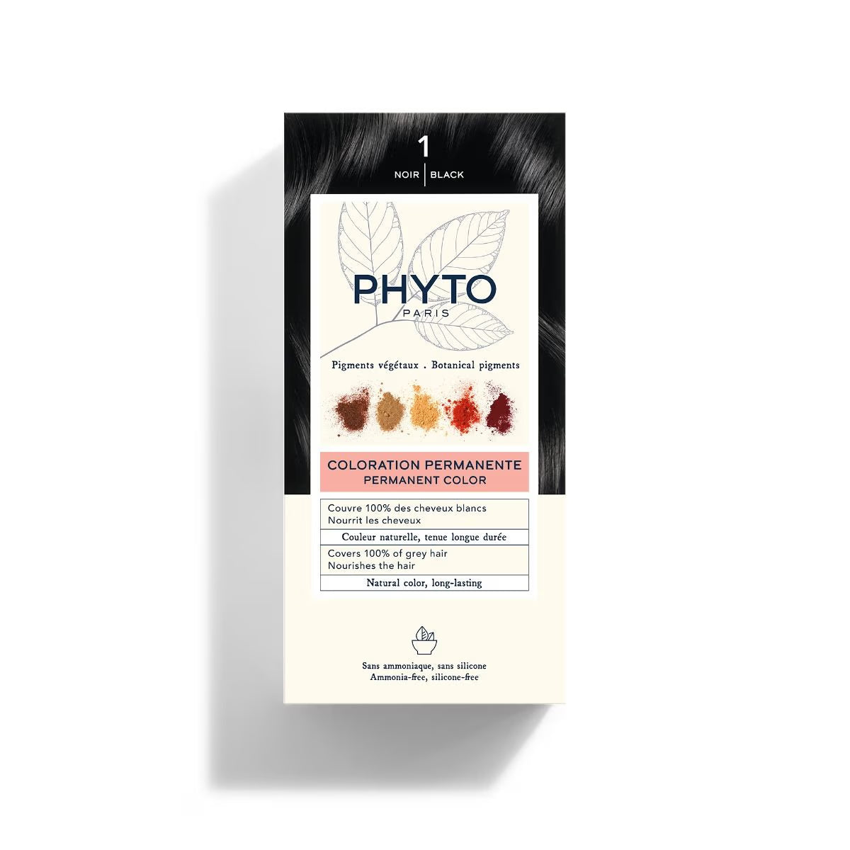 PHYTO Color Permanent Hair Color Kit Shade 1 Black