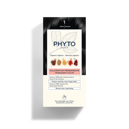 PHYTO Color Permanent Hair Color Kit Shade 1 Black