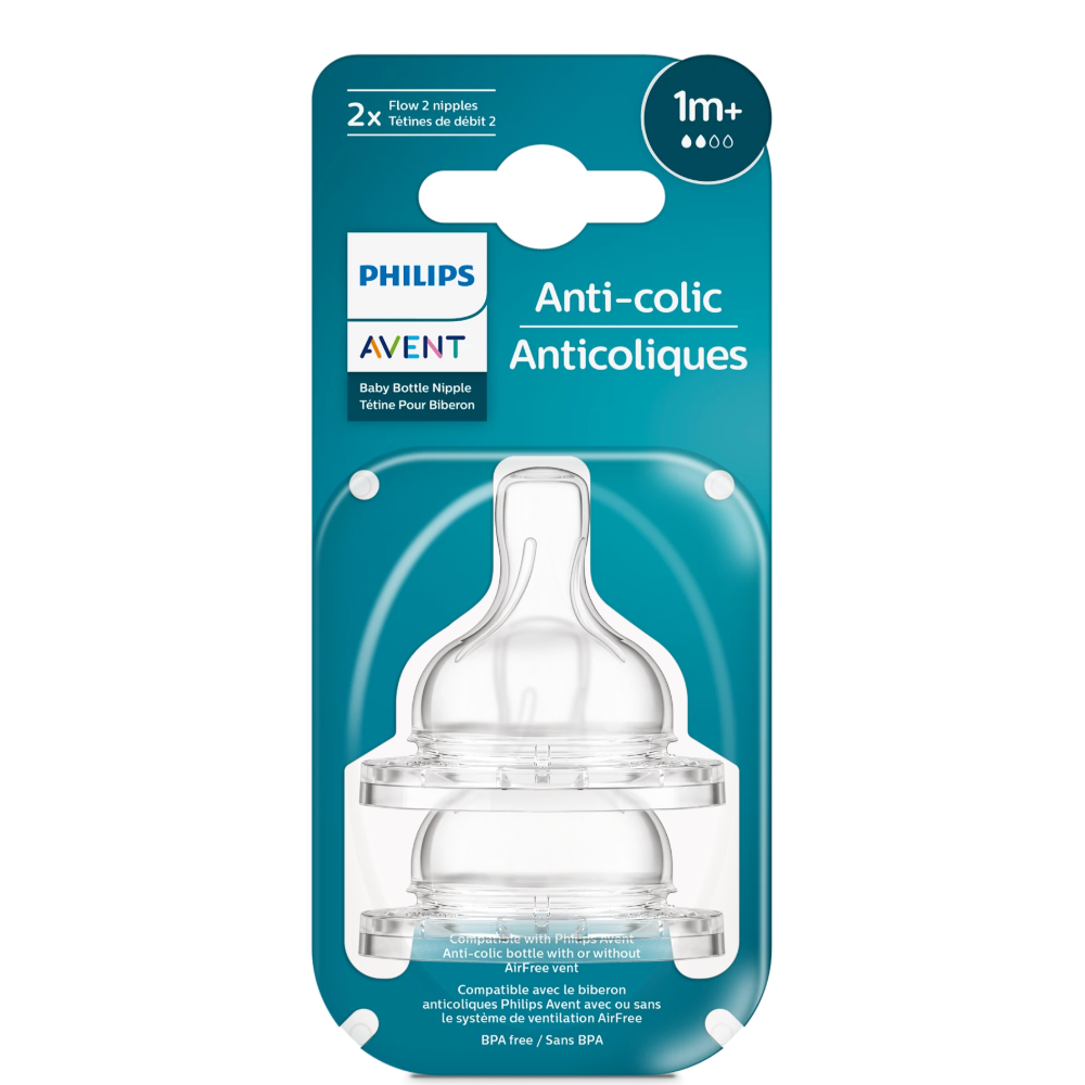 Philips Anti Colic Nipple 2hole 0m+ 2"s