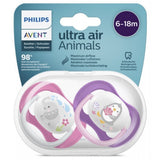 Philips Avent Ultra Air Animals Soother 6-18M 2's