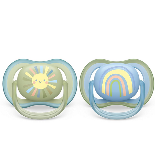 Philips Ultra Air Soothers. 0-6 Months, Code Scf080/06, 2 Pieces