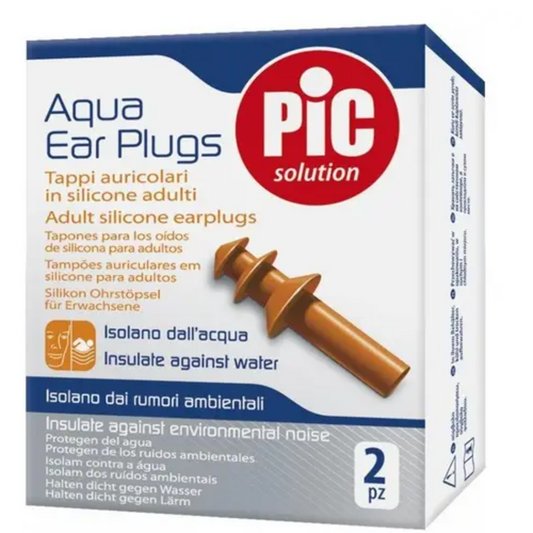 Pic Aqua Silicon Ear Plugs, 2 Pieces