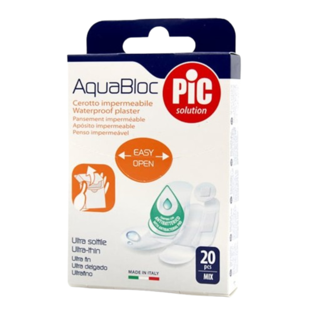 Pic Solution Aquabloc Waterproof Plasters Mix, 20 Pieces