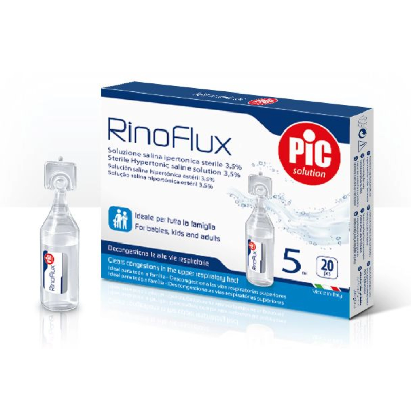 Pic Solution Rinoflux Sterile Saline Solution Ampoules For Aerosol Therapy, 20x5ml