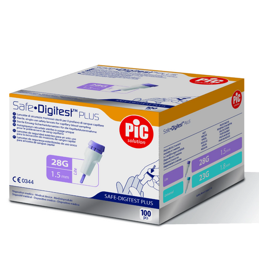 Pic Solution Safe Digitest Plus Lancet, 28g-1.5mm, 100 Pieces