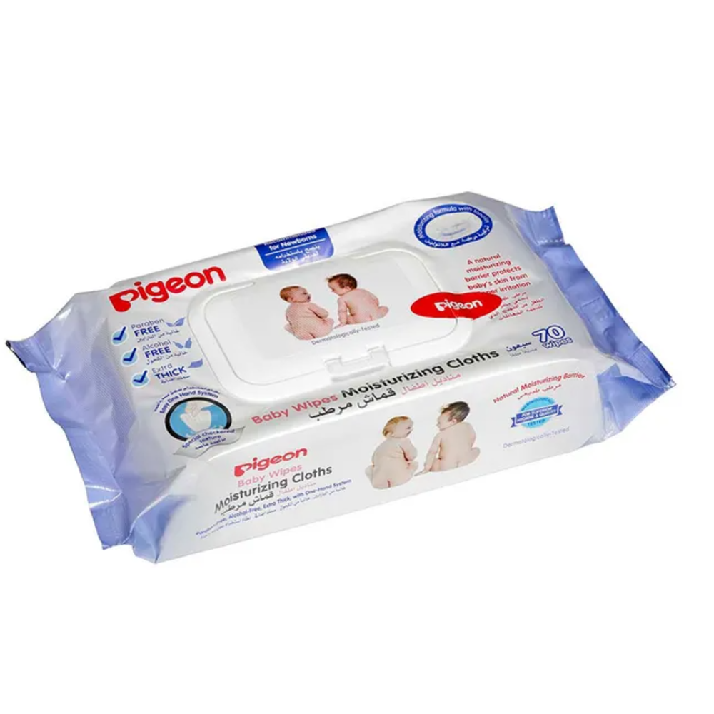 Pigeon Baby Wipes Moisturizing Cloths With Lanolin 70"s