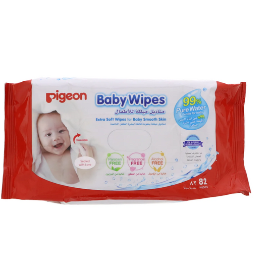 Pigeon Baby Wipes Travel Pack (20x17.5cm), 82 Wipes
