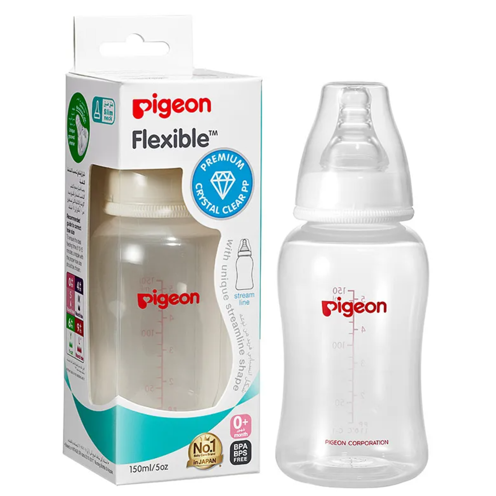 Pigeon Flexible Plastic Bottle 150ml-0+m