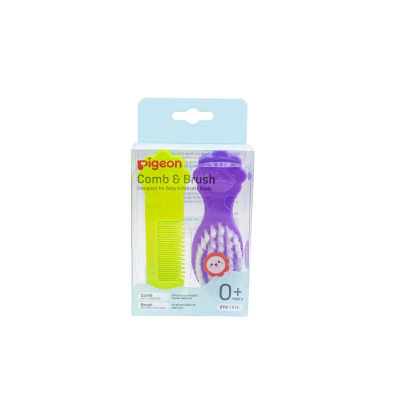 Pigeon Green & Purple Comb & Hairbrush Set (0+ Months), 1 Pack