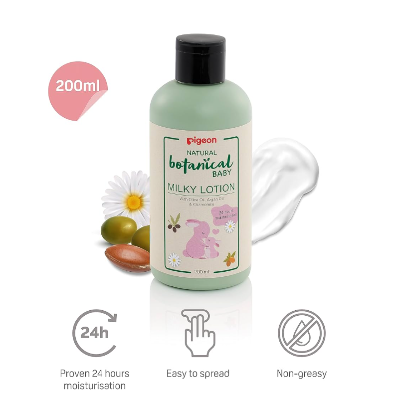 Pigeon Hypoallergenic Baby Lotion With Jojoba & Chamomile, 200ml